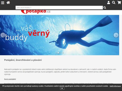 velkoobchodní a maloobchodní prodej potápěčské techniky, kurzy potápění, podvodní pouzdra ikelite.