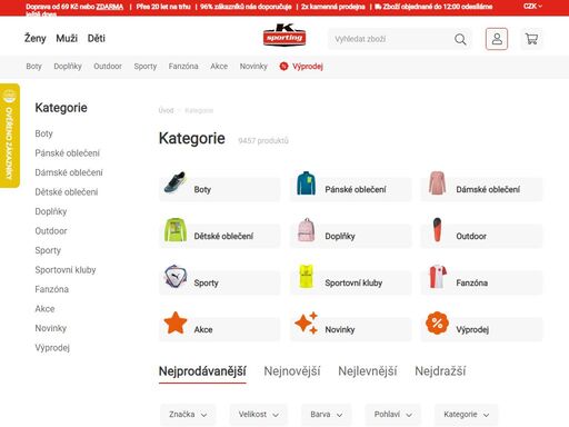 ksporting, obchod se sportovním a outdoorovým oblečením a obuví. nabízíme značky jako je alpine pro, loap, puma, nordblanc, adidas a mnoho dalších.