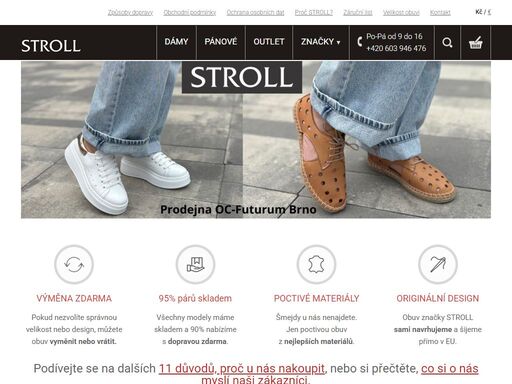 stroll obuv - specialista převážně na koženou společenskou, vycházkovou dámskou a pánskou obuv.