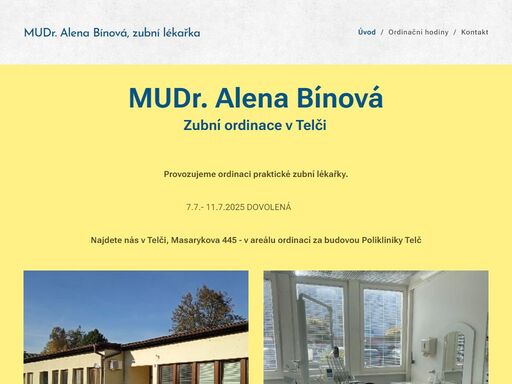 provozujeme ordinaci praktické zubní lékařky.