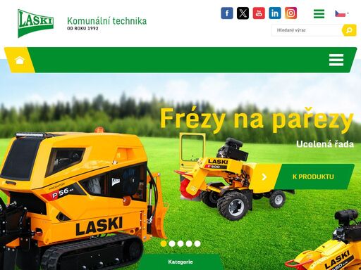 laski, s.r.o. - výroba profesionální komunální techniky a motorů. naše stěžejní výrobky jsou frézy, štěpkovače, drtiče, drážkovače, vysavače