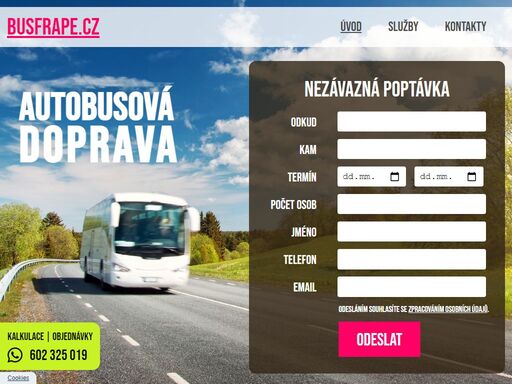 autobusová doprava busfrape poskytuje komplexní služby v oblasti přepravy osob moderními autobusy značky mercedes benz nejen v praze, ale dalších městech v česku a zahraničí.