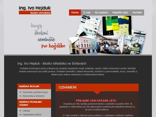 pořádání technických a ekonomických kurzů a školení. kurzy, semináře a školení jsou vedeny zkušenými a certifikovanými lektory. 