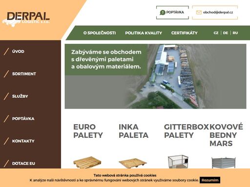jsme firma zabývající se obalovým materiálem a dřevěnými paletami všeho druhu.