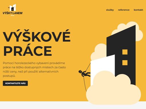 pomocí horolezeckého vybavení provádíme práce na těžko dostupných místech za často nižší ceny, než při použití alternativních postupů.