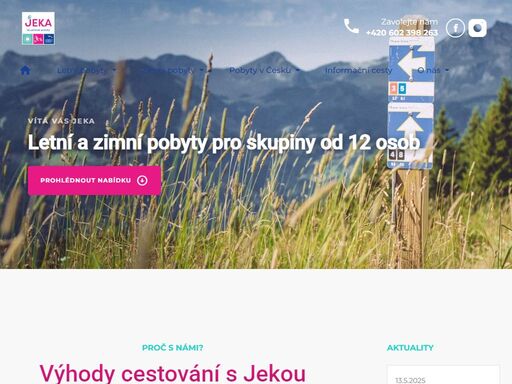 letní a zimní pobyty pro skupiny od 12 osob