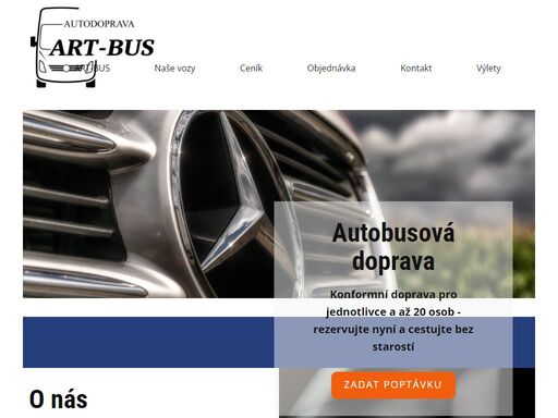nově založená společnost, která se specializuje na profesionální osobní přepravu pro různé příležitosti. nabízíme moderní a pohodlnou dopravu jak pro menší skupiny, tak pro jednotlivce. k dispozici máme luxusní autobus mercedes-benz sprinter s kapacitou 20 míst a osobní vůz škoda superb třetí generace, abychom splnili všechny vaše cestovní potřeby
