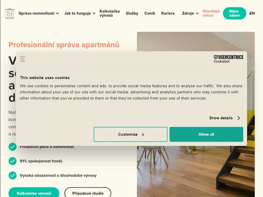 pomáháme majitelům nemovitostí maximalizovat návratnost svých investic skrze špičkové služby pro krátkodobé, střednědobé a komerční pobyty. o vaši nemovitost se postaráme od a-z.