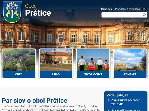 oficiální webové stránky obce prštice