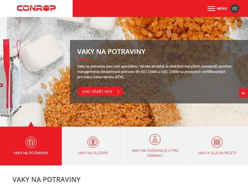 conrop, s.r.o., flexibilní obaly, velkoobjemové vaky, kontejnerové vložky conrop, s.r.o.: flexibilní obaly, zejména čtyřbodové velkoobjemové vaky, kontejnerové vložky, určené pro specificky náročné aplikace v…