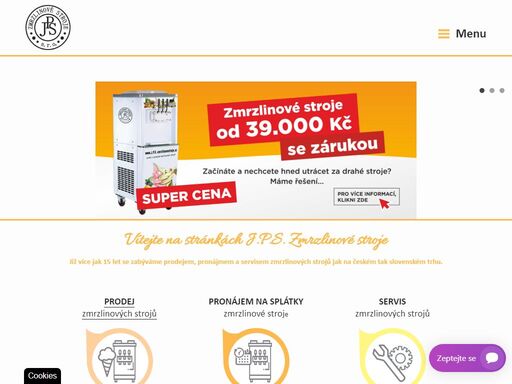 nabízíme kvalitní zmrzlinové stroje k výrobě točené zmrzliny. zmrzlinové stroje prodáváme, pronajímáme a servisujeme již od roku 2008. jps zmrzlinové stroje - pronájem, prodej a servis zmrzlinových strojů.