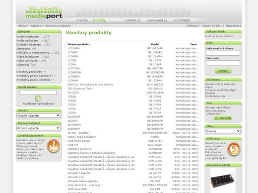  audio e-shop - prodej, distribuce a servis profesionální zvukové techniky, návrhy rešení zvukových studií, kompletní dodávky a realizace