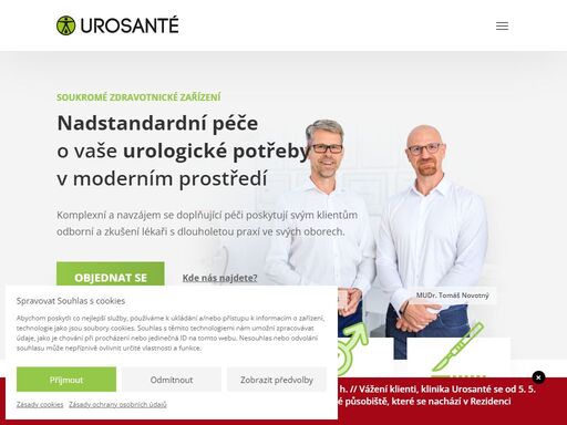 nadstandardní služby v oboru urologie, andrologie, urogynekologie a uroonkologie.