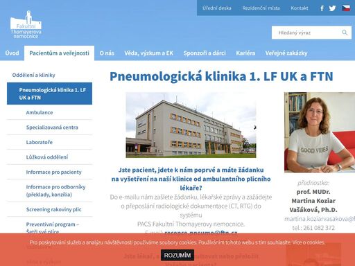 pneumologická klinika 1. lf uk a ftn.