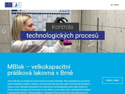 jsme zavedená prášková lakovna, působící na trhu od r. 2004. v roce 2015 jsme vybudovali nový provoz na lakování hliníku a zinku. na začátku roku 2016 jsme spustili do provozu novou automatickou lakovací kabinu wagner. od roku 2017 máme zaveden a udržován systém managementu iso 9001. naši nabídku služeb stále rozšiřujeme, a tak vám můžeme nyní nabídnout zakázkové i sériové lakování velkých nebo těžkých břemen.