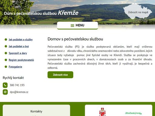 pečovatelská služba (ps) je služba poskytovaná občanům, kteří mají sníženou soběstačnost z důvodu věku, chronického onemocnění nebo zdravotního postižení. jejich situace tedy vyžaduje  pomoc jiné fyzické osoby ve křemži. služba se poskytuje ve vymeze
