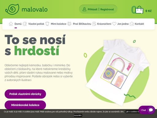 oblečení z biobavlny malované obrázky, co zahřejí u srdce. tričko potiskneme kresbou vašich malých šikulů a miminka zahalíme do kolekcí od českých umělců.