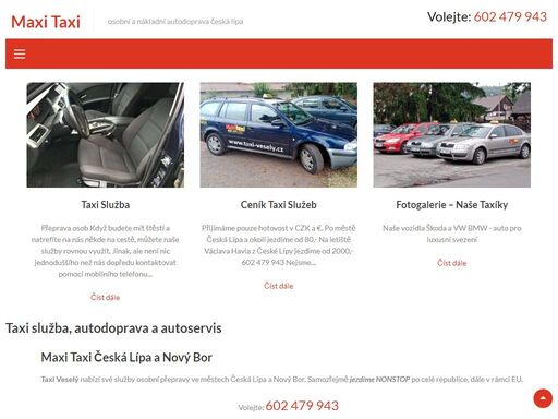 taxi služba osobní i nákladní přepravy ve městech česká lípa a nový bor. taxi služba pro středočeský kraj i zahraničí v rámci eu. maxi taxi. služby pro lidi.