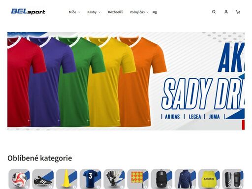 sportovní vybavení pro kolektivní sporty, dresy, fotbalové míče, teplákové soupravy | belsport