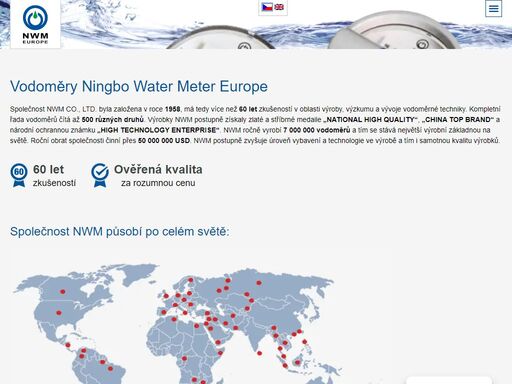 společnost nwm co., ltd. byla založena v roce 1958, má tedy více než 60 let zkušeností v oblasti výroby, výzkumu a vývoje vodoměrné techniky. kompletní řada