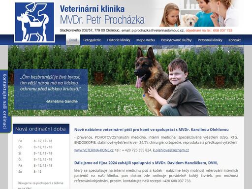 veterinární klinika mvdr. petr procházka se nachází v olomouci-holici a nabízí kompletní veterinární služby včetně kardiologického vyšetření : veterinaolomouc.