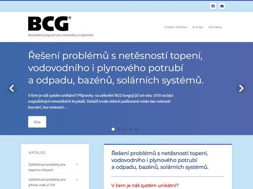 přípravky na utěsnění bcg. prasklá trubka, netěsné topení, účinné čištění topného systému, ochrana systému před korozí a vápennou usazeninou.