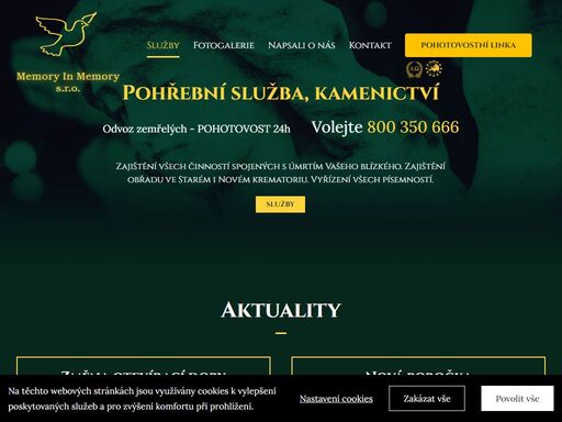 pohřební služba memory in memory má 2 pobočky v ústí nad labem, našich služeb však využívají rodiny z širokého okolí – litoměřice, děčín, teplice.