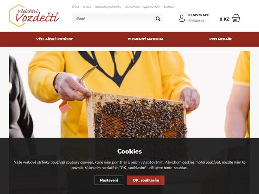 včelařství vozdečtí - nabízíme včelařské potřeby, včelí matky, oddělky a včelí produkty.