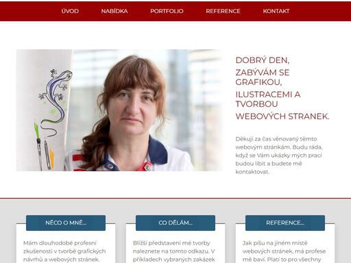tvořím grafické návrhy, webové stránky, webdesign, ruční ilustrace, do nabídky patří i vektorová grafika, letáky, inzerce, katalogy, plakáty, loga a produktový design.