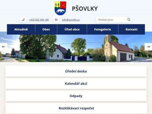 obec pšovlky, pšovlky, obecní úřad, úřední deska oficiální stránky obce pšovlky
