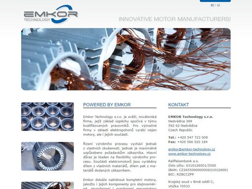 emkor dokáže nabídnout kompletní motory, jakožto i jejich komponenty pro stejnosměrné, asynchronní i synchronní servomotory