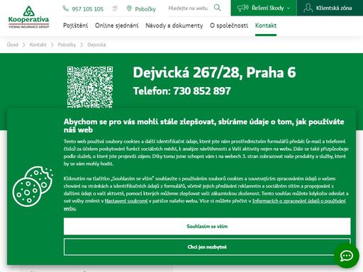 pojišťovna kooperativa - praha 6, dejvická 267/28, tel.: 730 852 897, e-mail: llestina@koop.cz, lukáš leština - odpovědný vedoucí