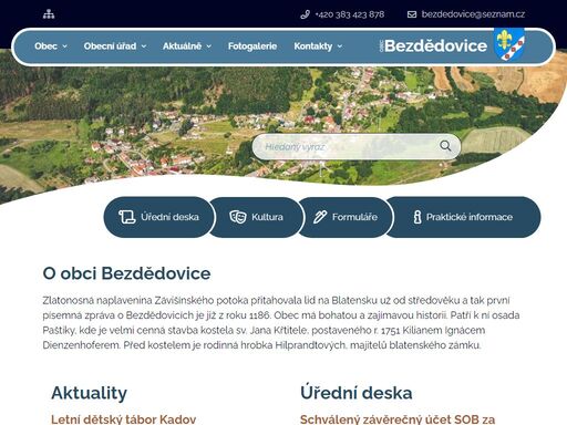 oficiální stránky obce bezdědovice