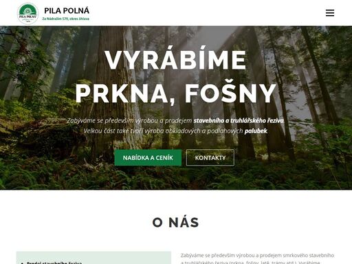 pila polná | prodej stavebního a truhlářského řeziva. prkna, fošny, latě, trámy, kvh a bsh hranoly, sušení a hoblování.