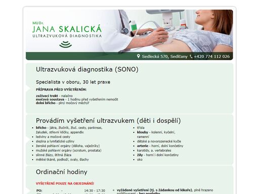 mudr. jana skalická, ultrazvuková diagnostika sedlčany