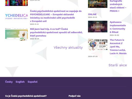 informujeme o přínosech a rizicích psychedelik, chceme je uvést do terapie a snižovat rizika spojená s jejich užíváním. propojujeme odborníky s veřejností.