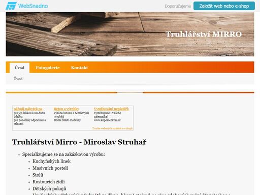 truhlářství mirro popov