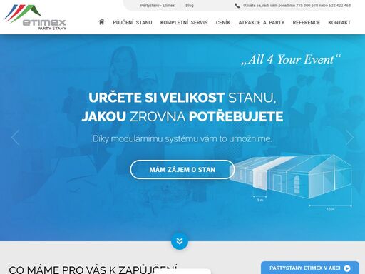 jsme partystany-etimex. pronajímáme party stany na svatby, festivaly, koncerty a další společenské akce. špatné počasí už nikdy nezkazí vaši oslavu!