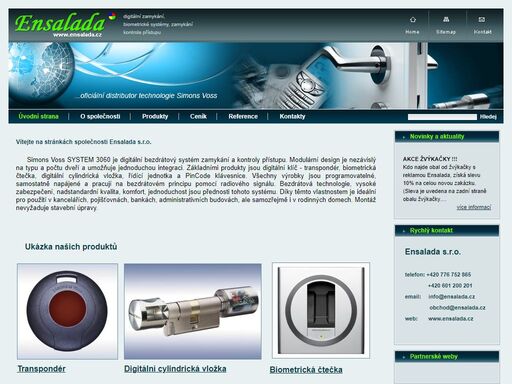 ensalada.cz - digitální zamykání,zamykání,biometrické systémy,kontrola přístupu