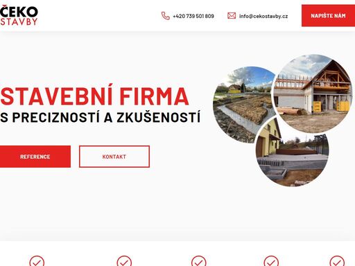 stavební firma čeko stavby s.r.o. se zaměřuje na novostavby rodinných domů, rekonstrukce bytových jader a domů, zateplování staveb a řízení staveb.