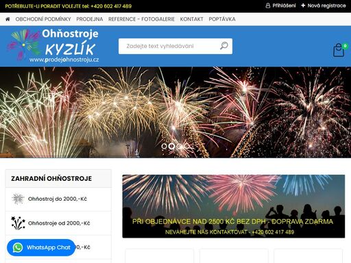 objevte špičkovou pyrotechniku a ohňostroje od firmy s 30letou tradicí. široký výběr pro každou příležitost. zažijte nezapomenutelné chvíle s našimi ohňostroji. 