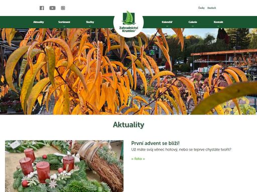 zahradnictví krumlov, květinářství, zahradní architektura, český krumlov, jiří slovák zahradnictví krumlov - chvalšinská ulice, květinářství český krumlov, zahradní architektura