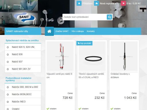 náhradní díly výrobků sanitární techniky sanit eisenberg.