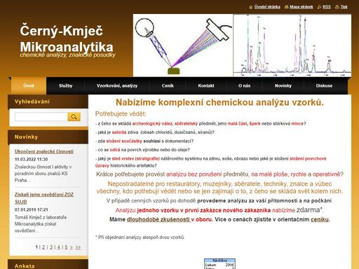 nabízíme určení chemického složení vašich vzorků, znalecké posudky z chemi, kriminalistické balistiky, konzultační a školicí činnost.