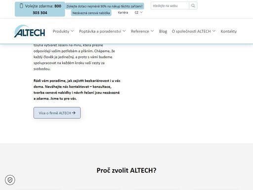 jsme společnost altech, pomáháme lidem překonávat bariéry již od roku 1992. jsme hrdými výrobci plošin pro vozíčkáře.