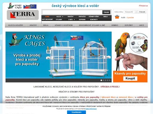voliery, klece, stromy a hračky pro papoušky v obchodě od firmy terra international - to nejlepší pro vašeho papouška