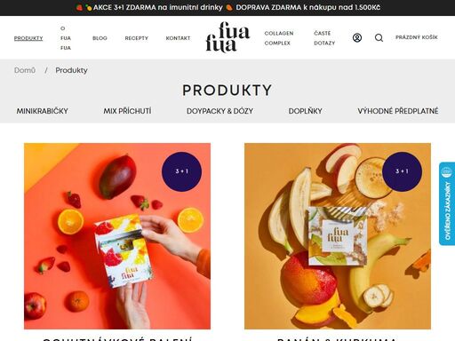 fua fua jsou 100% přírodní imunity drinky plné vitaminů pro zdravou odolnost. fua fua jsou víc než smoothies, podporují imunitu, obsahují přírodní vitaminy, vysoký obsah vlákniny i vitaminu c.