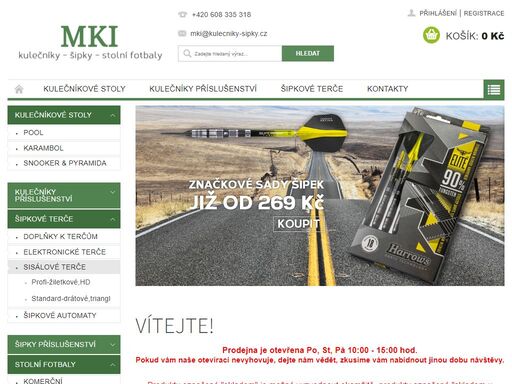 prodáváme veškeré potřeby ke kulečníku, šipkám a stolním fotbalům. najdete u nás kvalitní kulečníkové stoly a šipkové terče. nakupujte online či navštivte naší prodejnu v praze. 