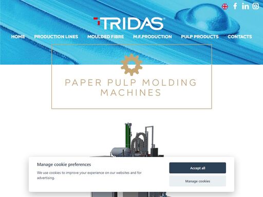 tridas ranks among the leading european moulded fibre producers. 9 automated production lines on area of 22,000 m2. 100% recycled. contact us!