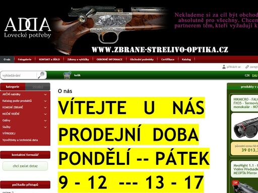 zbraně, brokovnice, kulovnice, adda - prodej  zbraní - střeliva - optiky , ata arms, akkar, blaser